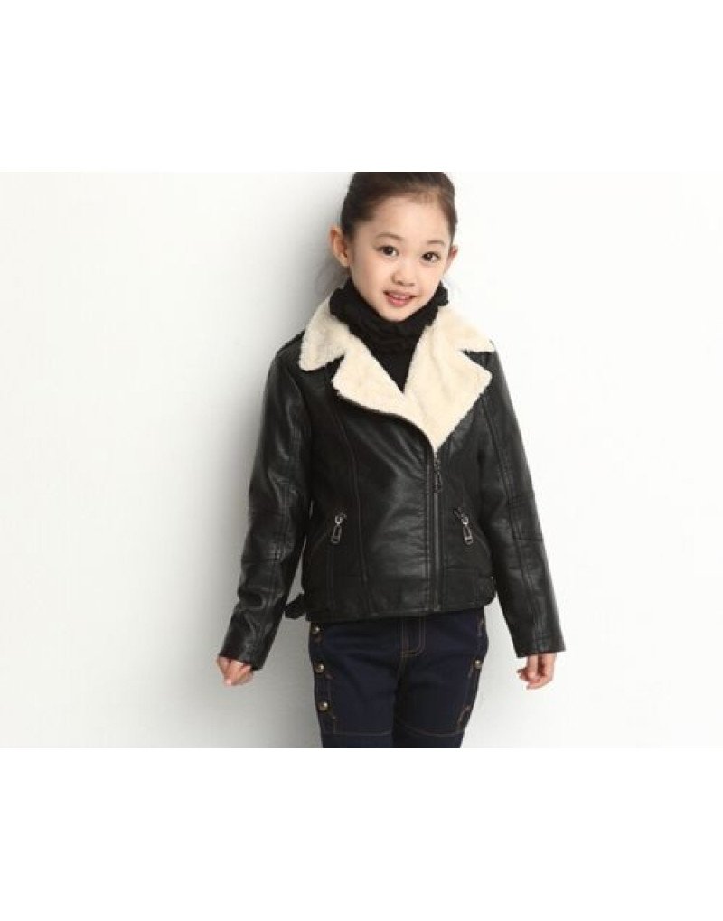 Kids leather deals jacket girls